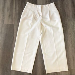 Lafayette 148 High Waisted Pleated Wide Leg Crop Ankle Pant